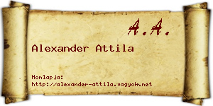 Alexander Attila névjegykártya