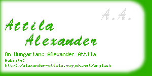 attila alexander business card